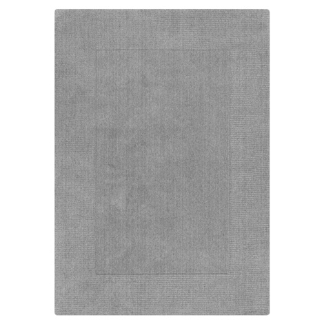 Flair Rugs koberce Kusový ručně tkaný koberec Tuscany Textured Wool Border Grey Marl Rozměry kob
