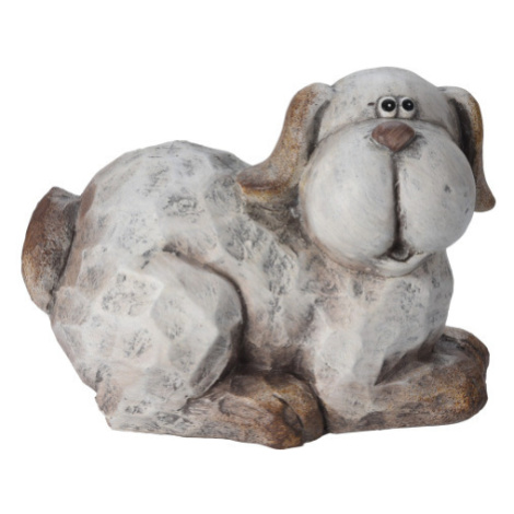Dekorační soška (2 druhy) Pes, šedá keramika Asko