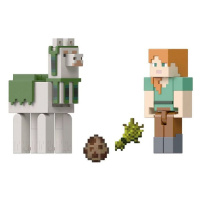 Mattel minecraft  8 cm figurka dvojbalení alex a llama, hlb30