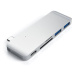 Satechi Aluminium Type-C Passthrough USB Hub (3x USB 3.0,MicroSD) - Silver