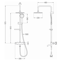 MEXEN/S KX40 vanový sloup s termostatickou baterií, černá 779004091-70