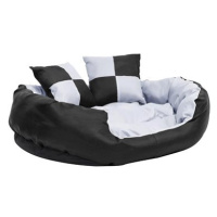 SHUMEE Oboustranný omyvatelný pelíšek pro psy šedý a černý 85 × 70 × 20 cm