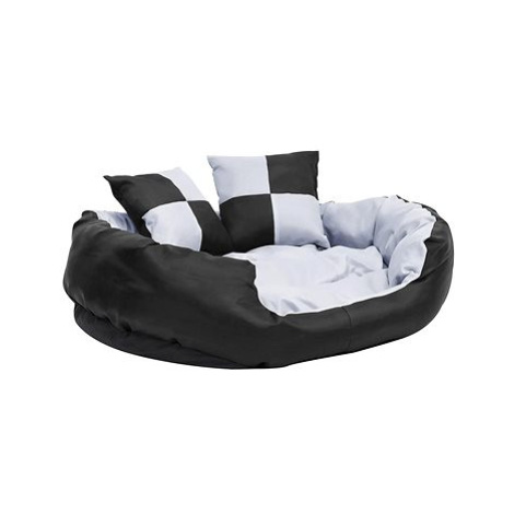 SHUMEE Oboustranný omyvatelný pelíšek pro psy šedý a černý 85 × 70 × 20 cm