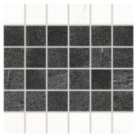 Mozaika RAKO Vein černobílá 30x30 cm lesk WDM06133.1