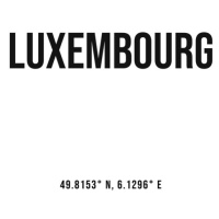 Ilustrace Luxembourg simple coordinates, Finlay & Noa, (30 x 40 cm)