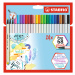 STABILO Pen 68 brush Vláknový fix - sada 24 barev