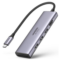 UGREEN 60383 USB-C/HDMI+3*USB 3.0 A+SD/TF konvertor Šedá