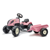 FALK Šlapací traktor 2056L s přívěsem Country Star - růžový