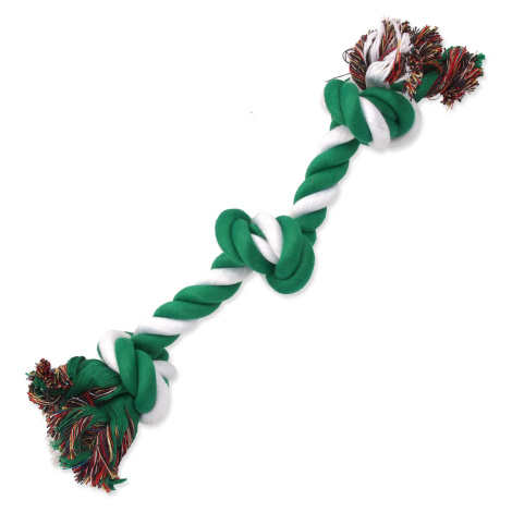 Dog Fantasy Hračka uzel bavlněný zeleno-bílý 3 knoty 40 cm