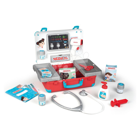 Lékařský kufřík s technickým vybavením Medical Case Smoby s 12 lékařskými doplňky a přístrojem