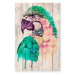 Nástěnná dekorace z borovicového dřeva Madre Selva Watercolor Parrot, 60 x 40 cm