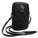 Pouzdro Guess PU Quilted 4G Metal Logo Wallet Phone Bag Zipper Black