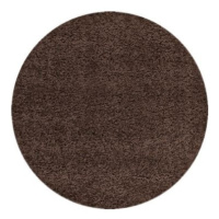 Kusový koberec Dream Shaggy 4000 Brown kruh