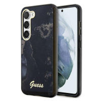 Guess GUHCS23MHTMRSK hard silikonové pouzdro Samsung Galaxy S23 PLUS 5G black Golden Marble Coll