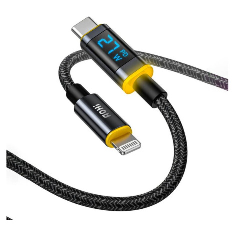 AOHi Maglite PRO+ kabel, USB-C na Lightning Černá