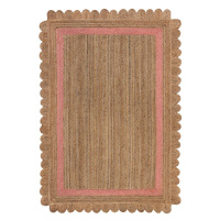 Flair Rugs koberce Kusový koberec Grace Jute Natural/Pink - 160x230 cm