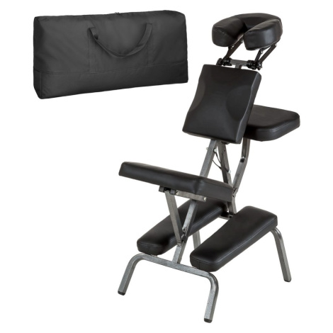 tectake 401183 masážní židle ze syntetické kůže - černá - černá