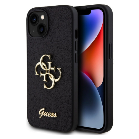 Guess PU Fixed Glitter 4G Metal Logo kryt iPhone 13 černý