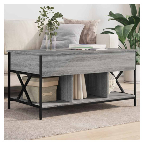 vidaXL Konferenční stolek šedý sonoma 100 x 55 x 50 cm kompozit a kov