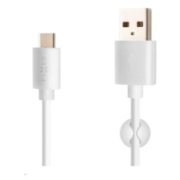 Fixed datový a nabíjecí kabel, USB-A -> USB-C, 20 W, délka 1 m, bílá