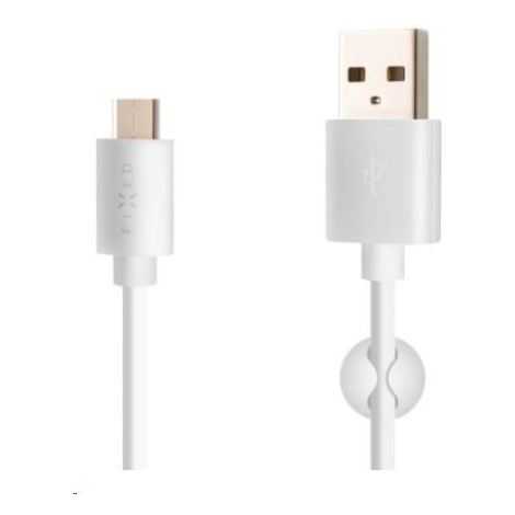 Fixed datový a nabíjecí kabel, USB-A -> USB-C, 20 W, délka 1 m, bílá