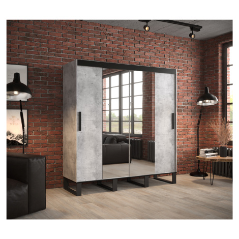 Šatní skříň Abi Loft T1 Barva korpusu: Beton, Rozměry: 200 cm