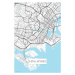 Mapa Singapur white, (26.7 x 40 cm)