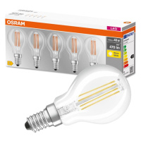 5PAK LED žárovka LED E14 P45 4W = 40W 470lm 2700K Teplá Filament OSRAM Base