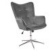 LuxD Designová otočná židle Joe - šedý samet