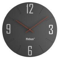 MEBUS Nástěnné hodiny (tmavě šedá/dřevo)