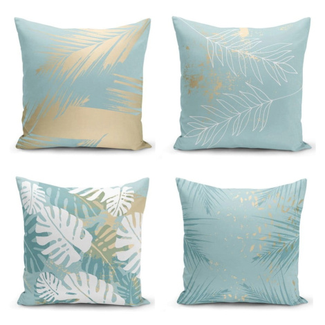 Sada 4 povlaků na polštáře Minimalist Cushion Covers Lagoon, 55 x 55 cm