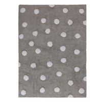 Přírodní koberec, ručně tkaný Polka Dots Grey-White 120 × 160 cm