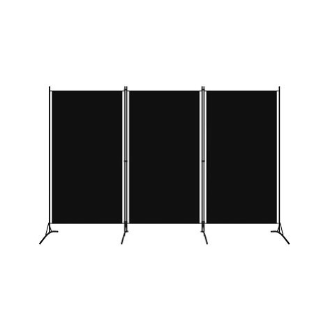 3dílný paraván černý 260 x 180 cm SHUMEE