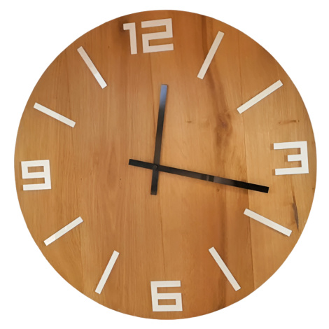 ModernClock Dřevěné nástěnné hodiny Arabic 50 cm hnědé/bílé