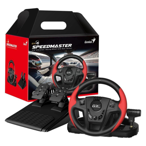 Genius GX Gaming SpeedMaster, Volant, pedály, řadicí páka, pro PC, PS3, PS4, USB, vibrace, černo