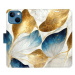 iSaprio flip pouzdro GoldBlue Leaves pro iPhone 13 mini