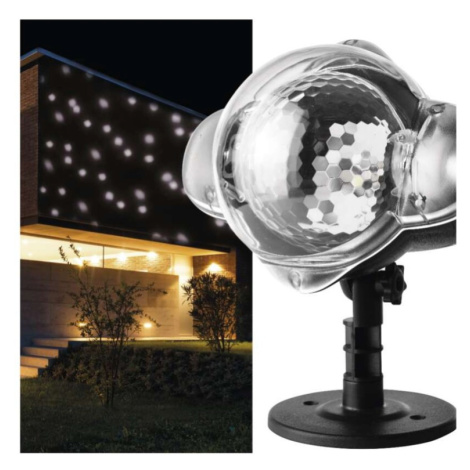 LED dekorativní projektor – padající vločky, venkovní i vnitřní, bílá EMOS