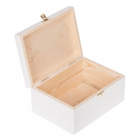 FK Dřevěná krabička se sponou - 22x16x11 cm, Bílá