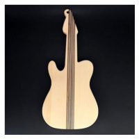 AMADEA Dřevěné prkénko ve tvaru kytary, masivní dřevo, 45x20x2 cm