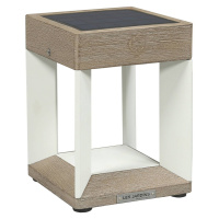 Les Jardins LED solární stolní lampa Teckalu bílá/dřevo světlé