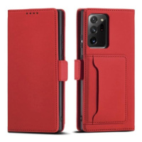 Magnet Card Case elegantní knížkové pouzdro s venkovní kapsou na Samsung Galaxy S23 PLUS 5G Red