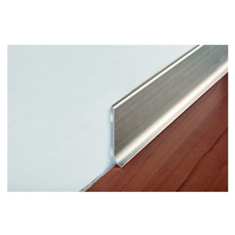 Lišta soklová Progress Profile stříbrná lesk, hliník, délka 200 cm, výška hrany 60 mm, BTBS60