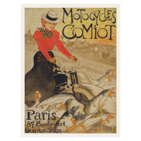 Obrazová reprodukce Motocycles Comiot (Vintage French Geese / Goose & Bike Poster) - Théophile S