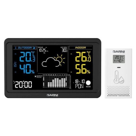 Meteorologická stanice GARNI 618 Precise / Dosah senzoru v otevřeném prostoru 100 m /černá Varia