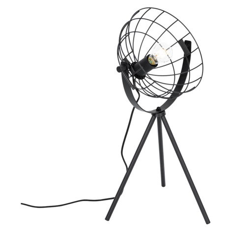 Průmyslová stolní lampa s trojnožkou černá nastavitelná - Hanze QAZQA