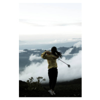 Fotografie Young woman swing golf on mt.fuji, RunPhoto, 26.7x40 cm