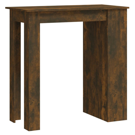 vidaXL Barový stůl s úložným regálem kouřový dub 102 x 50 x 103,5 cm