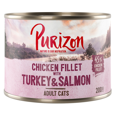 Purizon Adult - bezobilné 24 x 200 g - kuřecí filet s krocaním a lososem