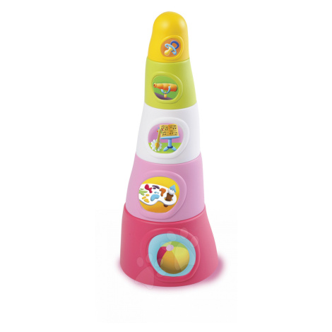 Smoby dětské skládací šálky Happy Tower Cotoons 5 ks 211317-1 růžové