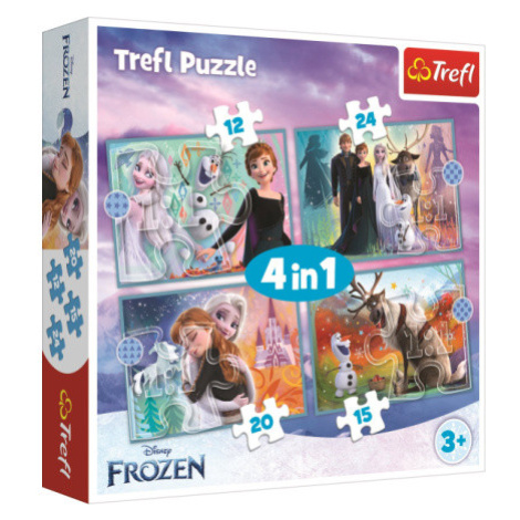 TREFL Puzzle Ledové království: Úžasný svět 4v1 (12,15,20,24 dílků) 147596